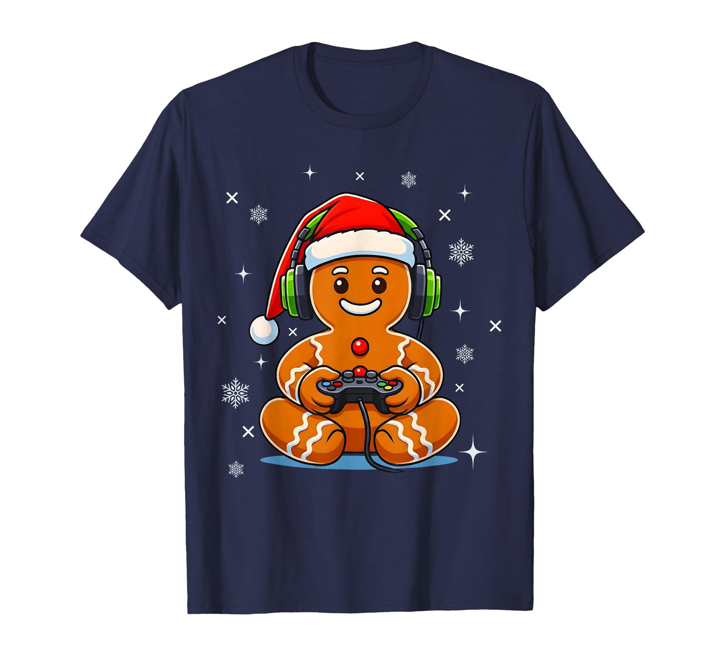 Funny Christmas Gamer Gingerbread Gaming Men Boys Kids Xmas T-Shirt