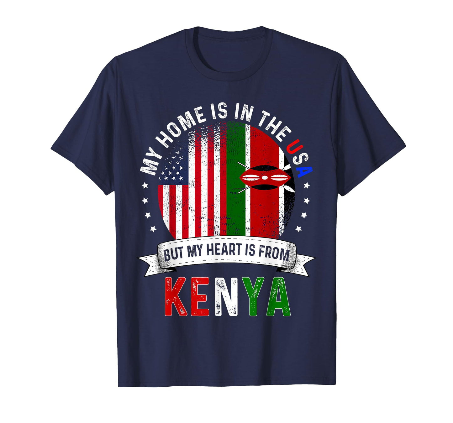 kenyan American Patriot Heart is from kenya Flag T-Shirt