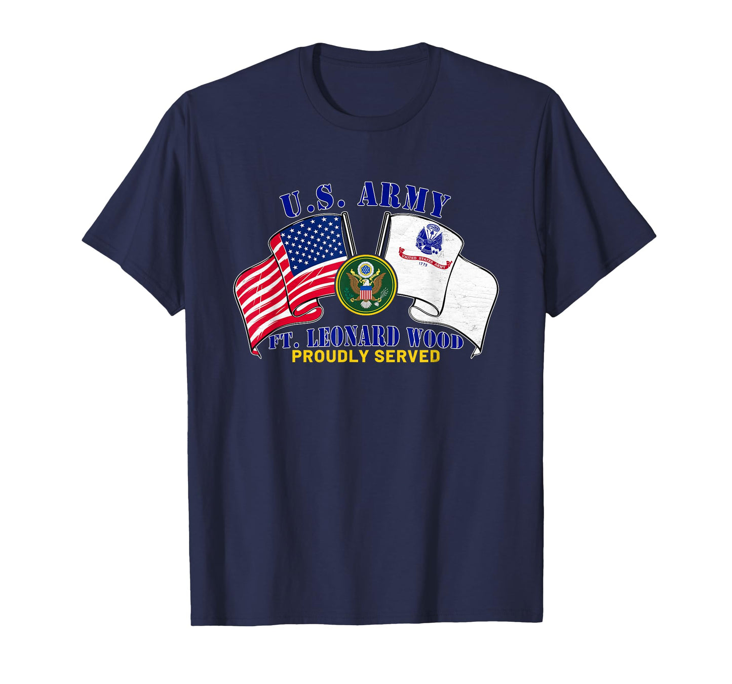 Fort Leonard Wood Missouri Mo Us Army Base American Flag T-Shirt for Women Men