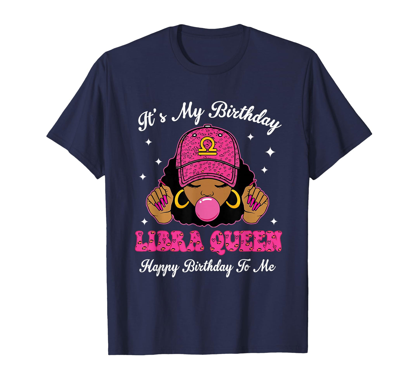 It's My Birthday Libra Queen Happy Birthday to Me Afro Girls T-Shirt
