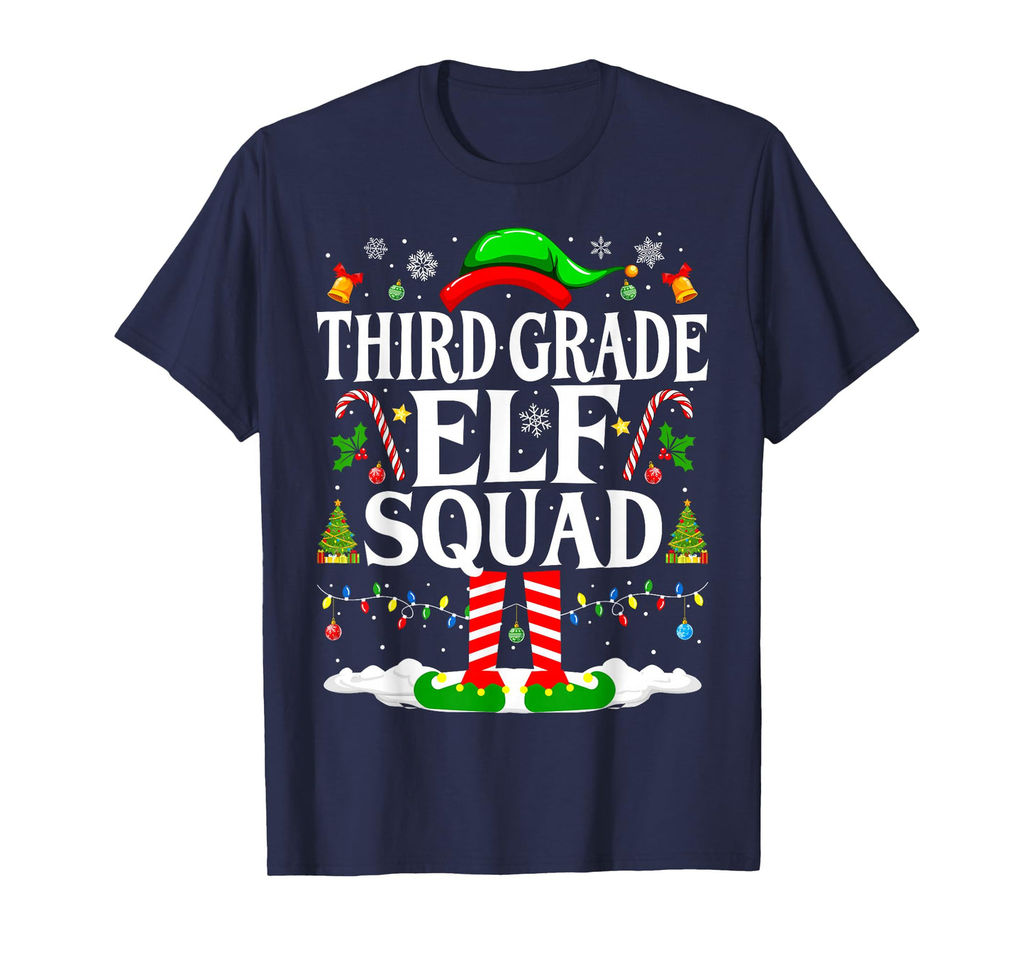 3rd Grade Elf Squad Xmas Funny Christmas Third Grade Elf T-Shirt