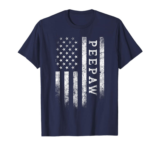 Peepaw American Flag Peepaw Gifts Patriotic Father's Day T-Shirt