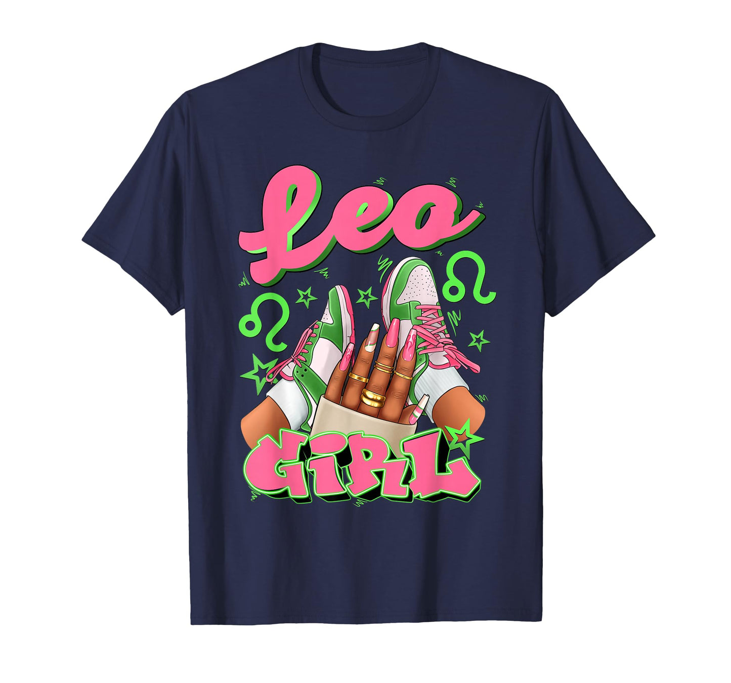 Leo Girl Birthday Queen Sneakers Astrology Zodiac T-Shirt