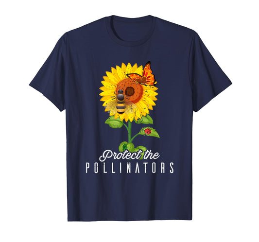 Cool Protect Pollinators Save the bees Sunflower T- shirt T-Shirt