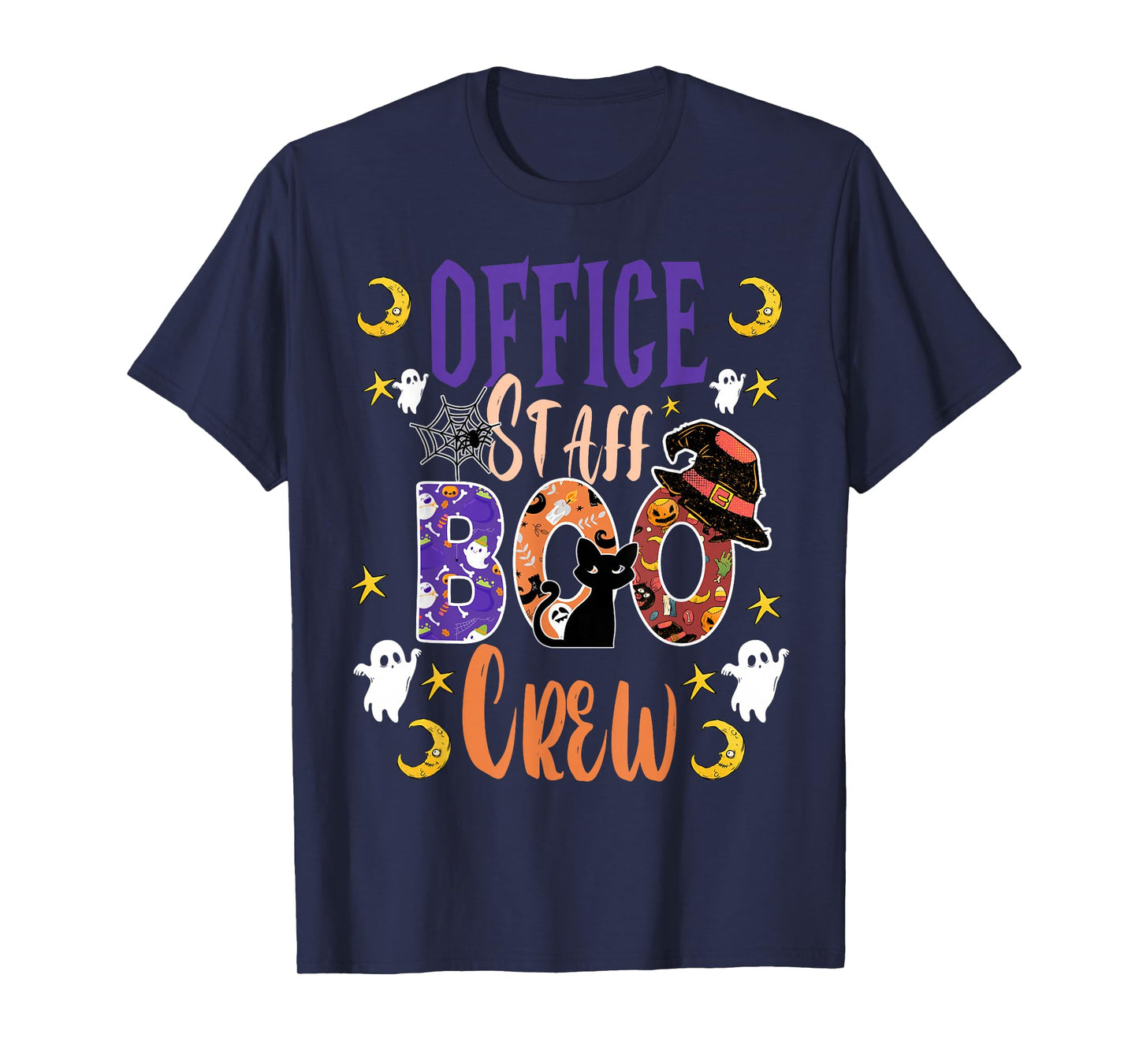 Office Staff Boo Crew matching fun Halloween costume T-Shirt