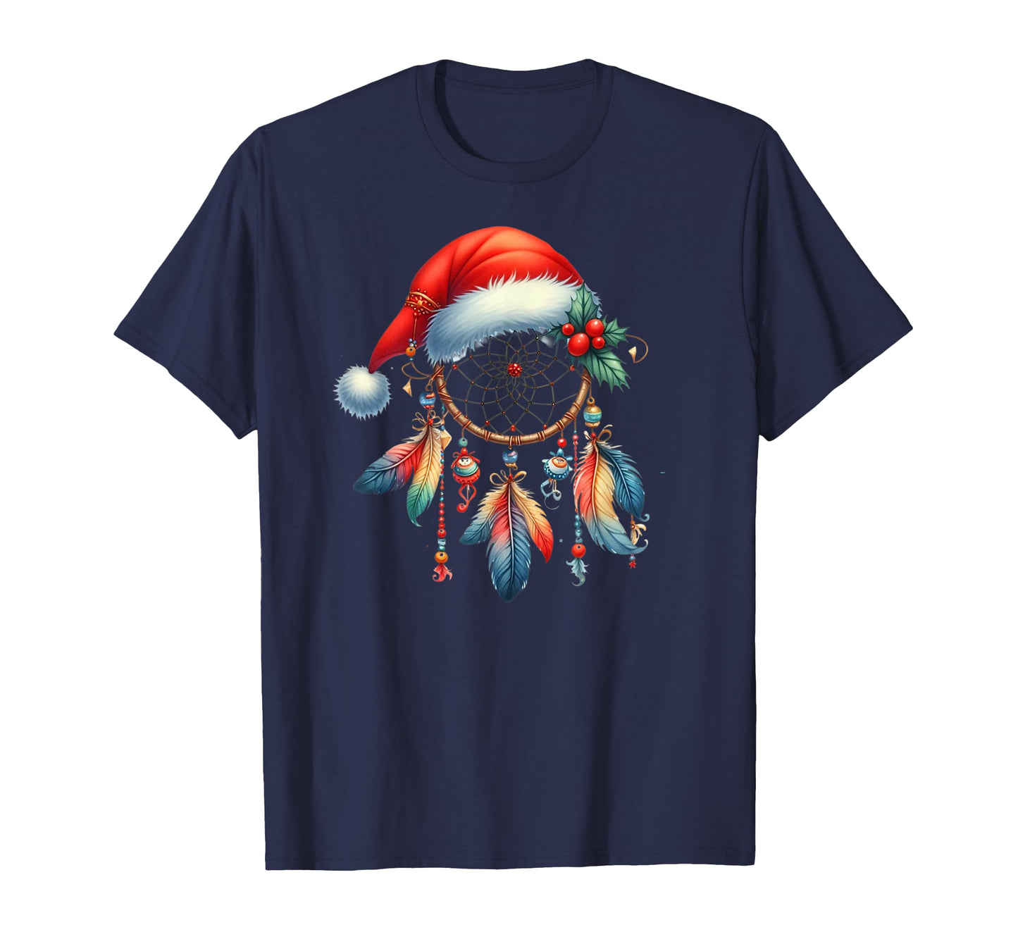 Funny Xmas Bohemian Feather Dreamcatcher Funny Kid Christmas T-Shirt