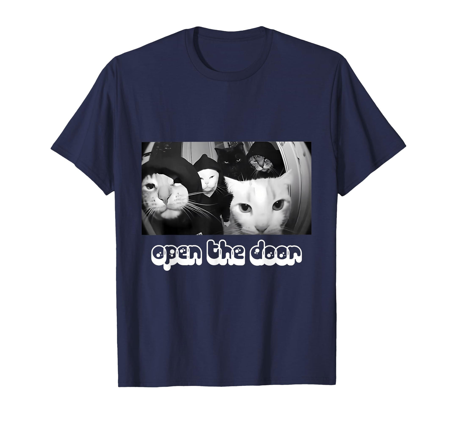 Vintage Open The Door Funny Meme Gang Sarcastic Cat Lover T-Shirt