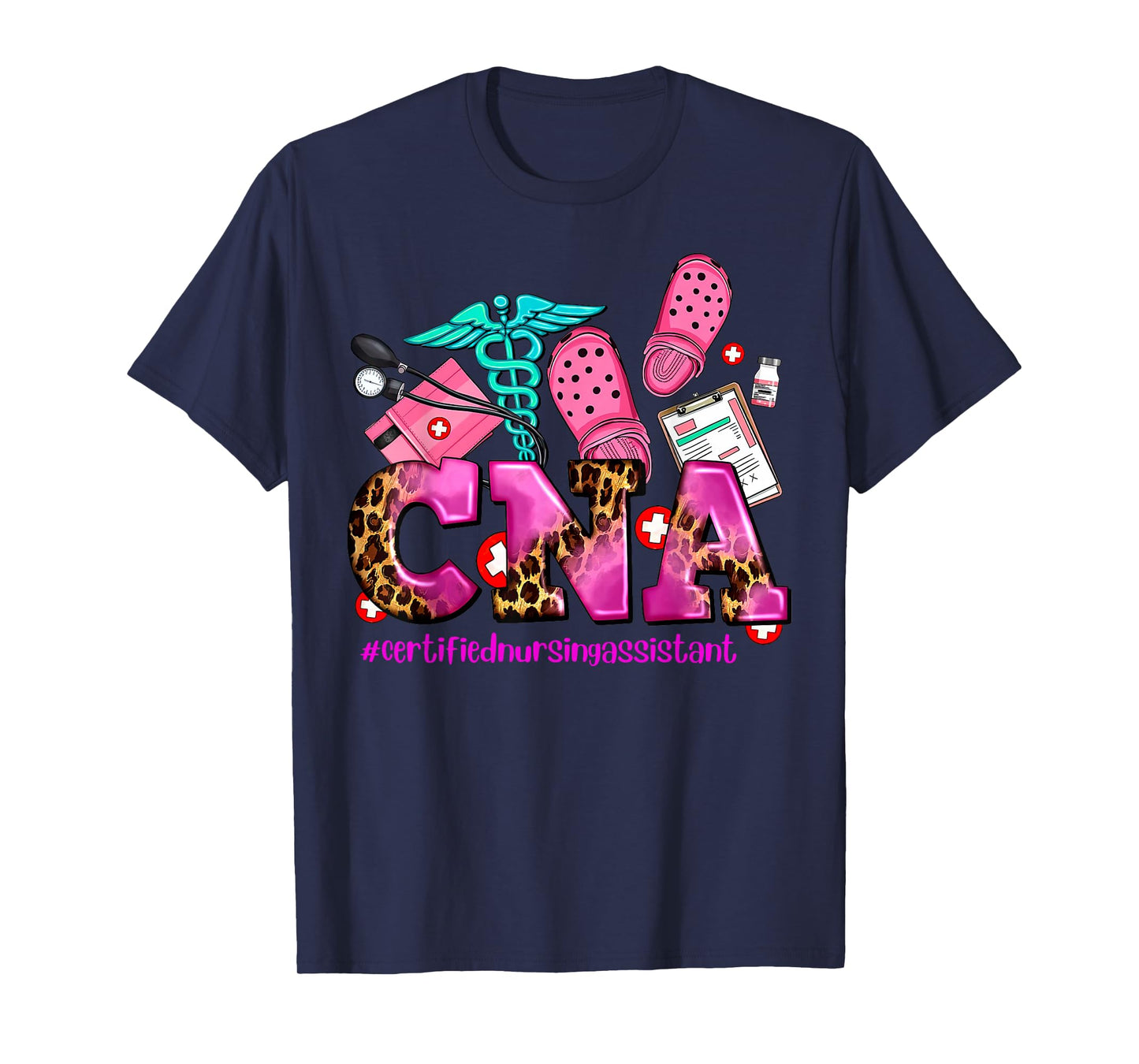 CNA Certified Nursing Assistant Leopard Registered Nurse T-Shirt