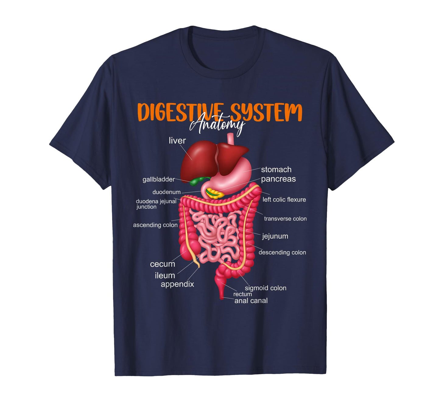 Funny Digestive System Anatomy Anatomical Biology Teacher T-Shirt
