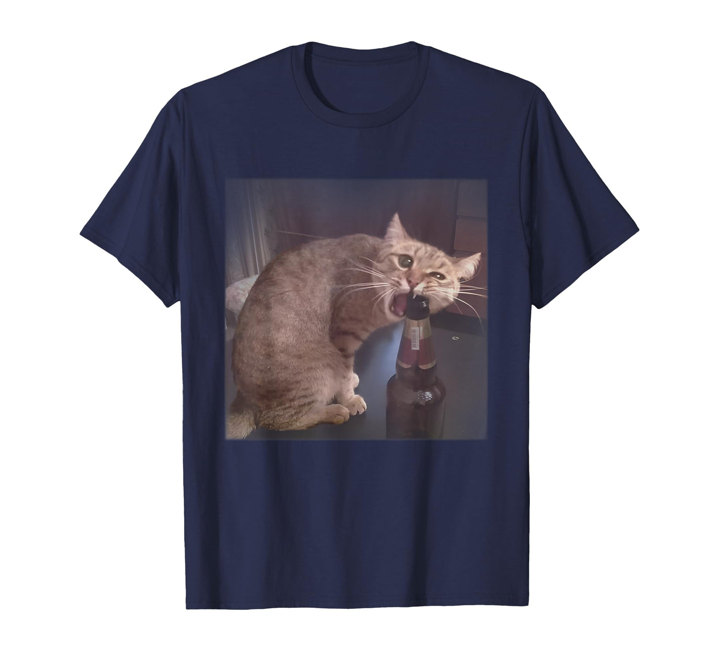 Funny Beer Cat Meme Humor Party Animal Gifts Men Women T-Shirt