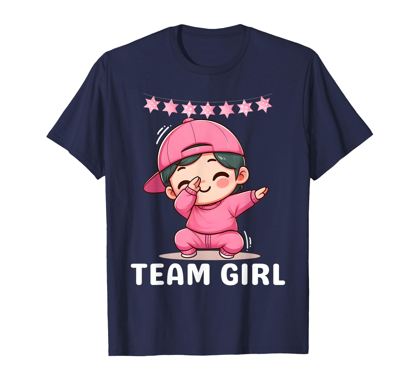 Gender Reveal Party Team Girl Dabbing Cute Baby Pink Teams T-Shirt