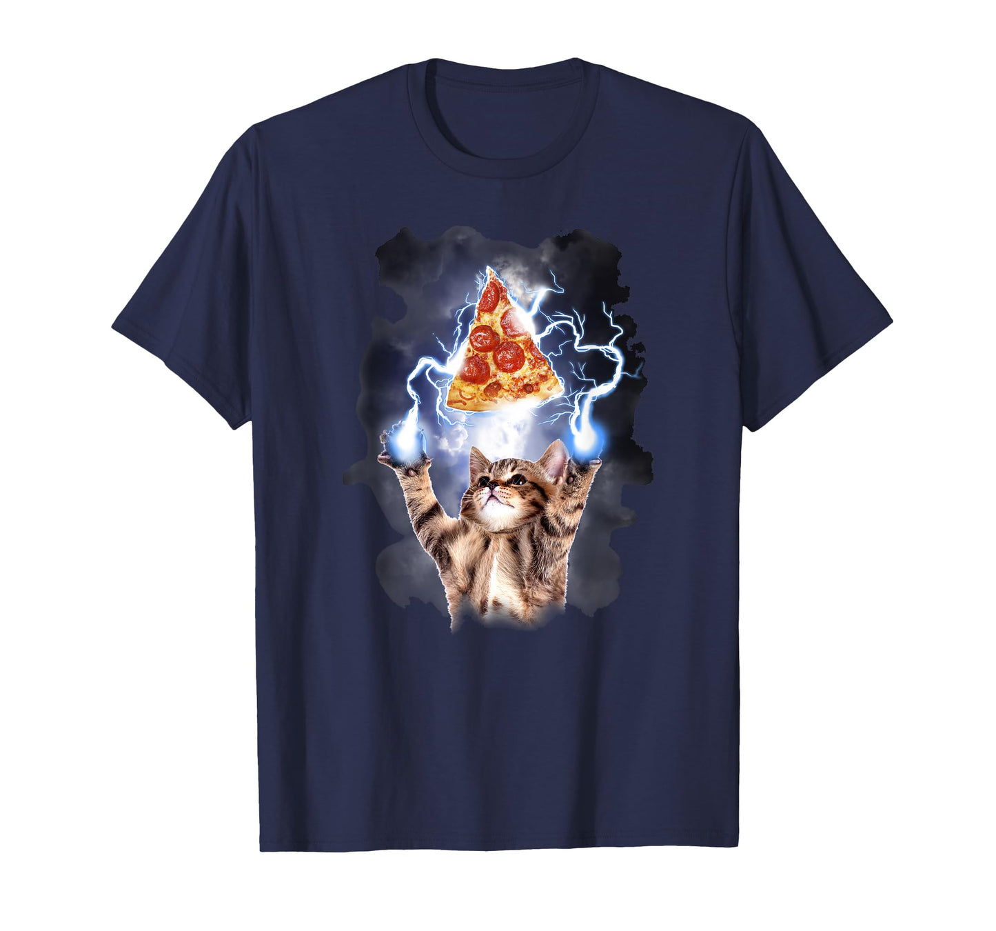 Lightning Pizza Cat T-Shirt