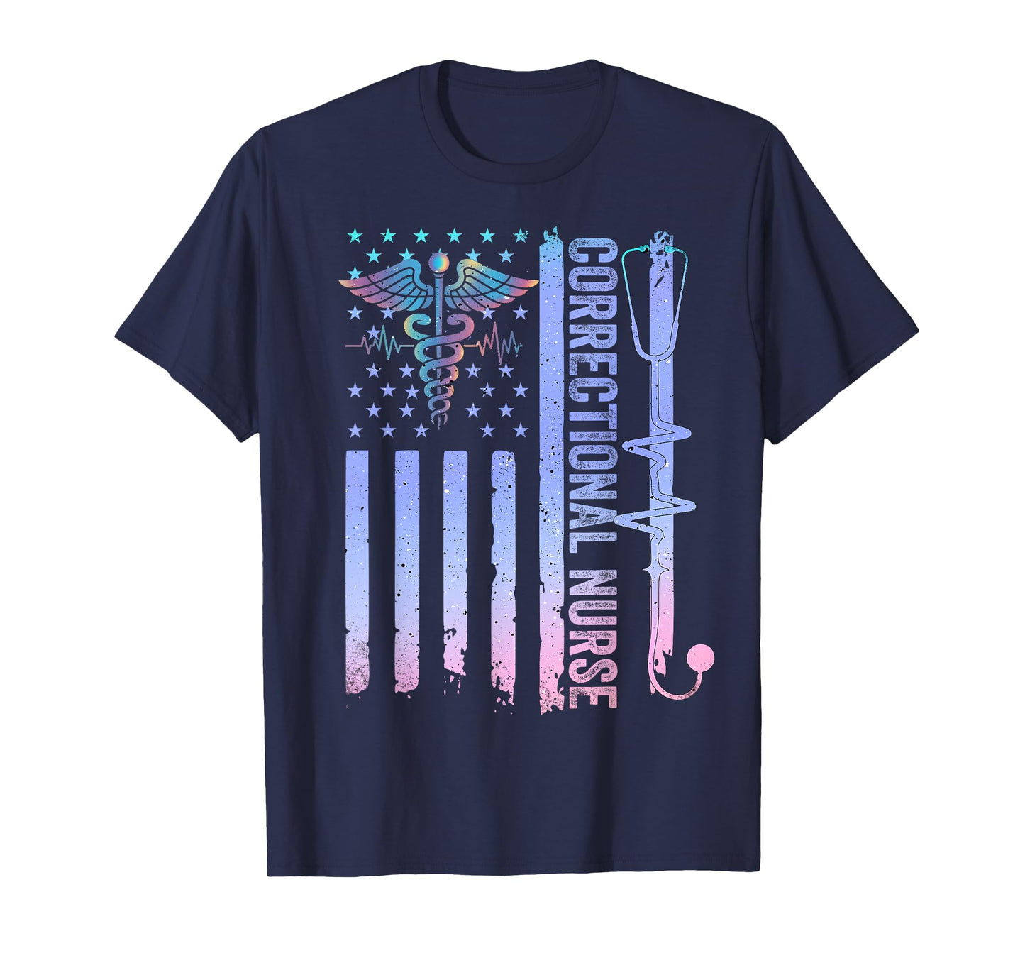 Correctional Nurse American Flag Corrections Nursing Squad T-Shirt