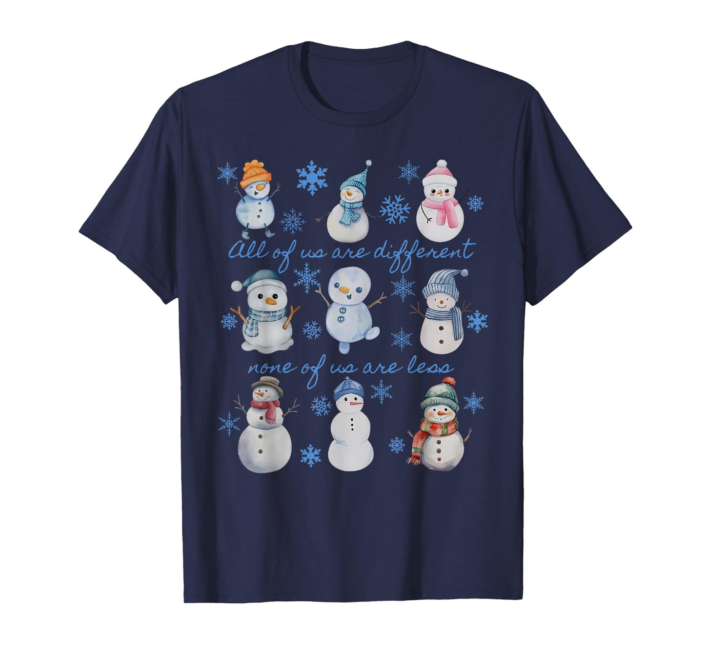 Winter Snowman Neurodivergent Christmas Autism Inclusion T-Shirt