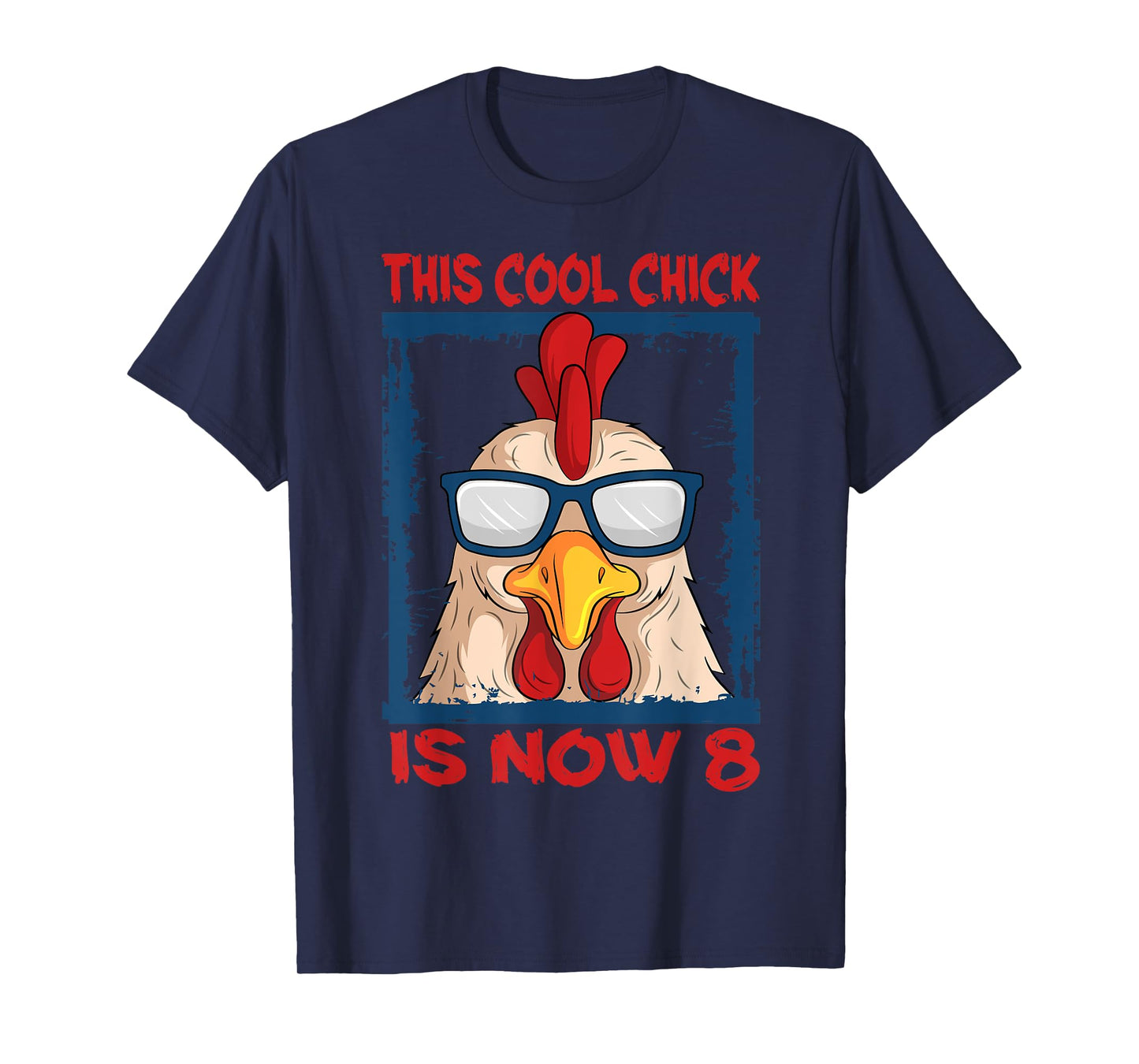 Chicken 8th Birthday Cool Chick Barnyard Farm Party Barn T-Shirt