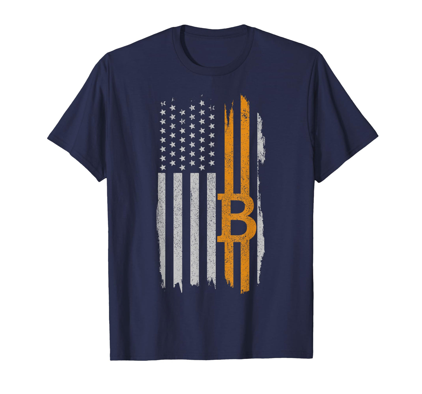 Bitcoin American Flag Patriotic Cryptocurrency HODL T-Shirt