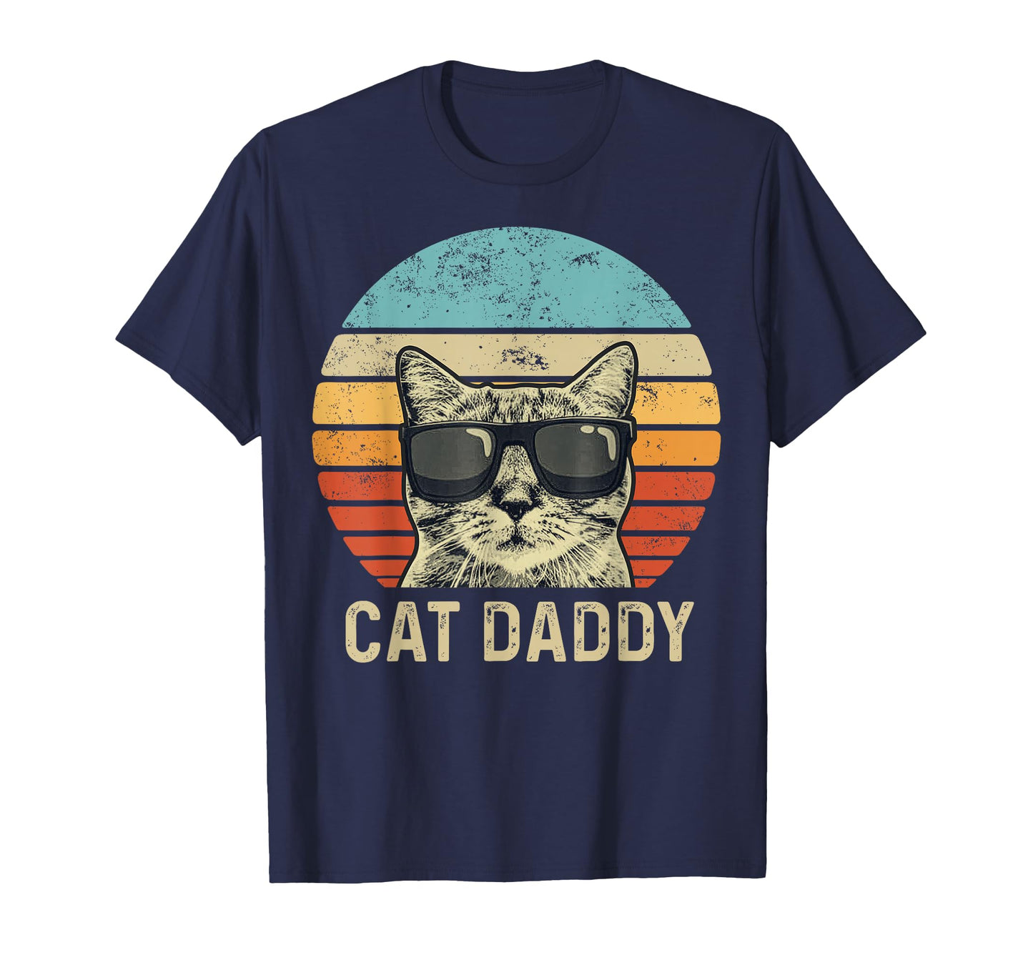 Cat Daddy Retro Cat Sunglasses Cool Cat Dad Gift Fathers Day T-Shirt