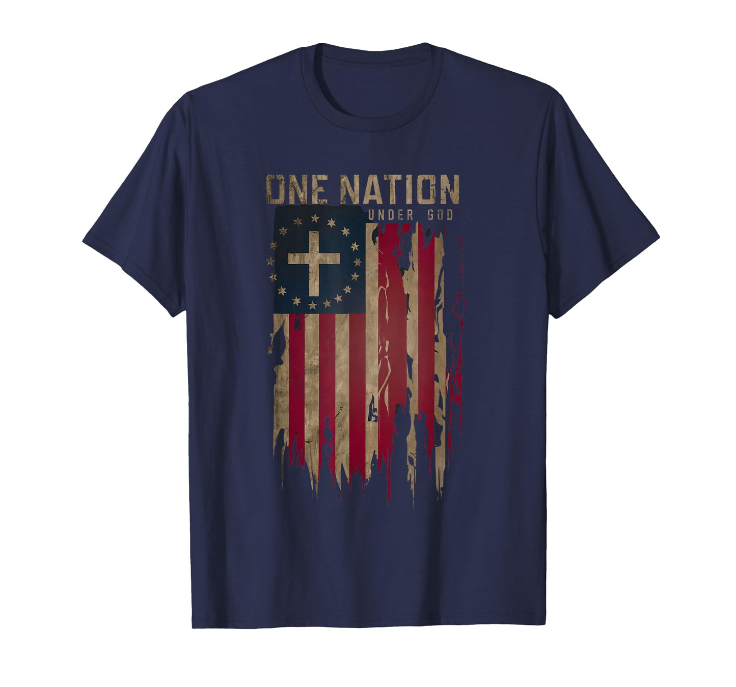 One Nation Under God Patriotic American Flag T-Shirt