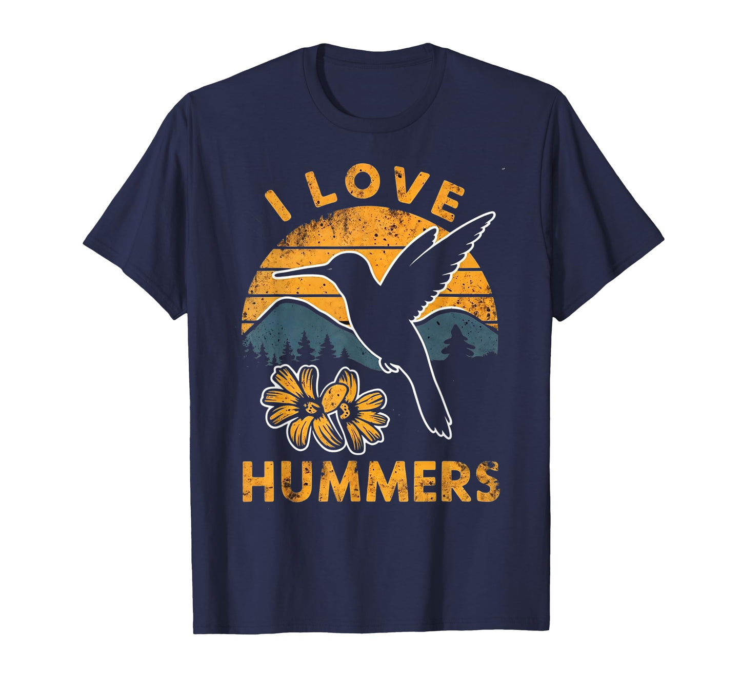I Love Hummers Hummingbird Vintage Sunset T-Shirt