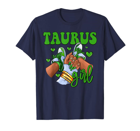 Taurus Girl Shoes Astrology Zodiac Sign Black Women T-Shirt