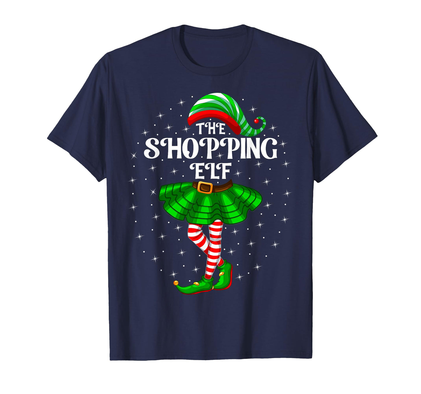 Xmas Family Matching Women Girls The Shopping Elf Christmas T-Shirt