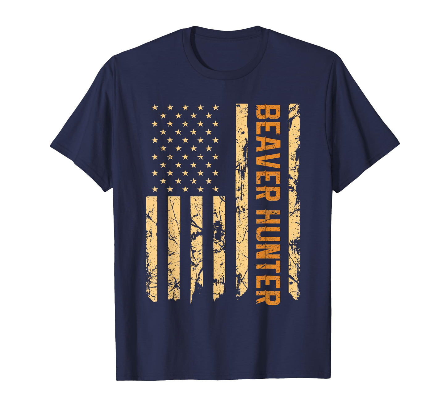Beaver Hunting American Flag Vintage Patriotic Beaver Hunter T-Shirt