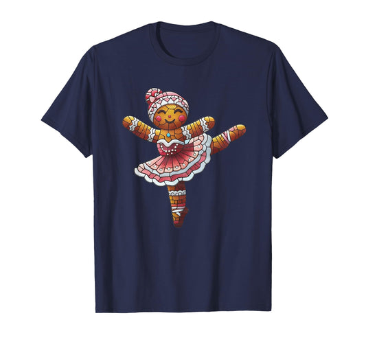 Ballet Dancer Gingerbread Christmas Dance Teacher Girl Women T-Shirt