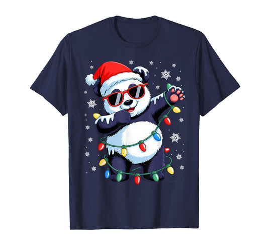 Dabbing Panda Christmas Boys Girls Kids Funny Xmas Squad T-Shirt