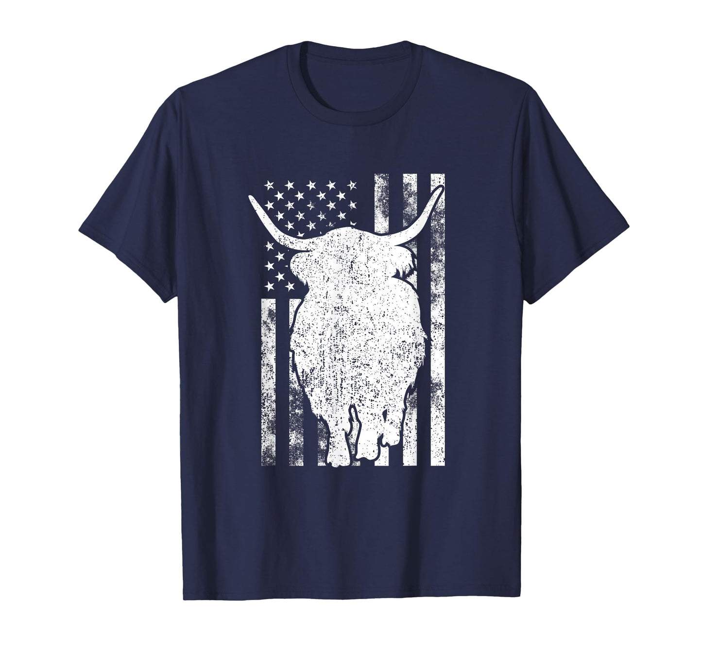 American Flag - Scottish Highland Cow For Cattle Farmer T-Shirt