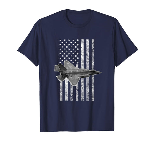 F-35 Lightning II American USA Flag Tee - Military T-Shirt T-Shirt
