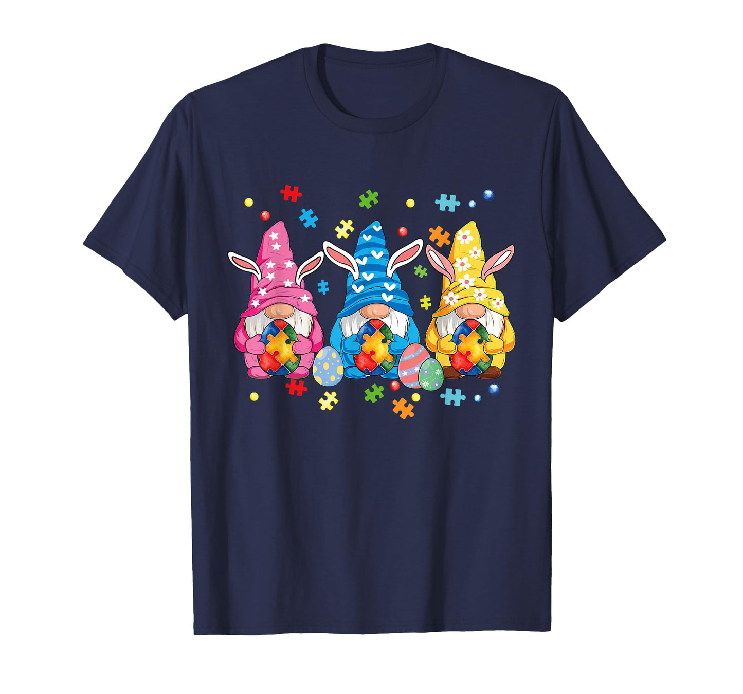 Autism Easter Gnomes Autism Awareness Easter Day Gnomes Egg T-Shirt