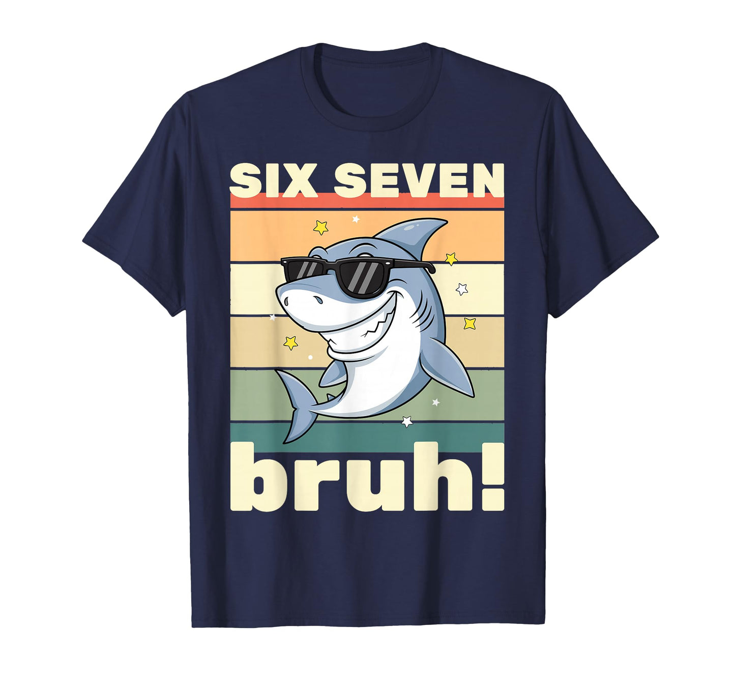 67 Meme Funny Six Seven Bruh 6-7 Meme Kids Boys Girls Shark T-Shirt
