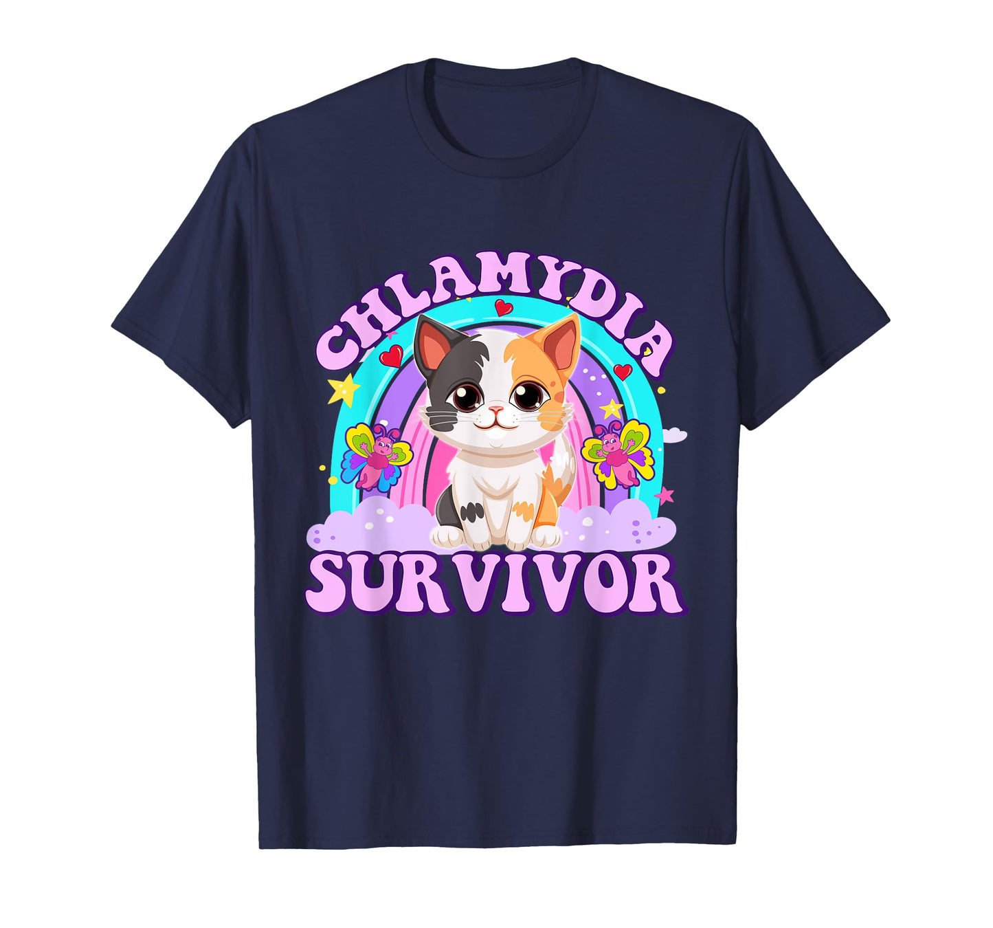 Chlamydia Survivor Cat Meme Funny Shirts for Men Adult Humor T-Shirt