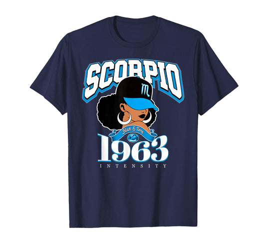 Scorpio 1963 Melanin Goddess Astrology Clothing T-Shirt
