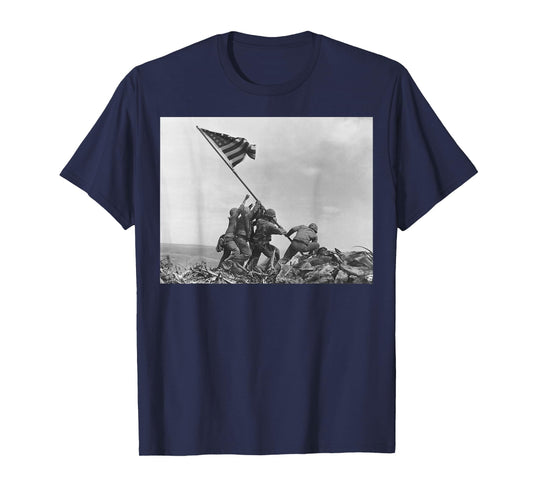 Raising the Flag on Iwo Jima WW2 World War II Patriotic T-Shirt