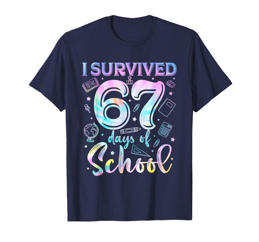 100 Days of School I Survived 67 Days of School Teacher 67 T-Shirt