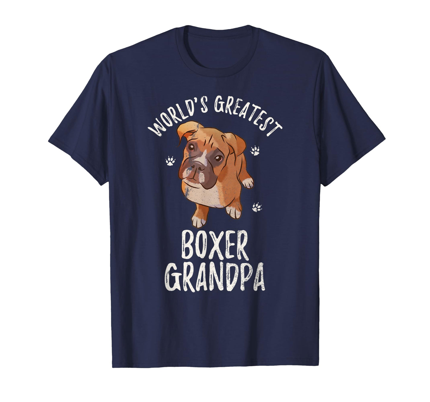 Vintage World's Greatest Boxer Grandpa Funny Puppy Pet Lover T-Shirt