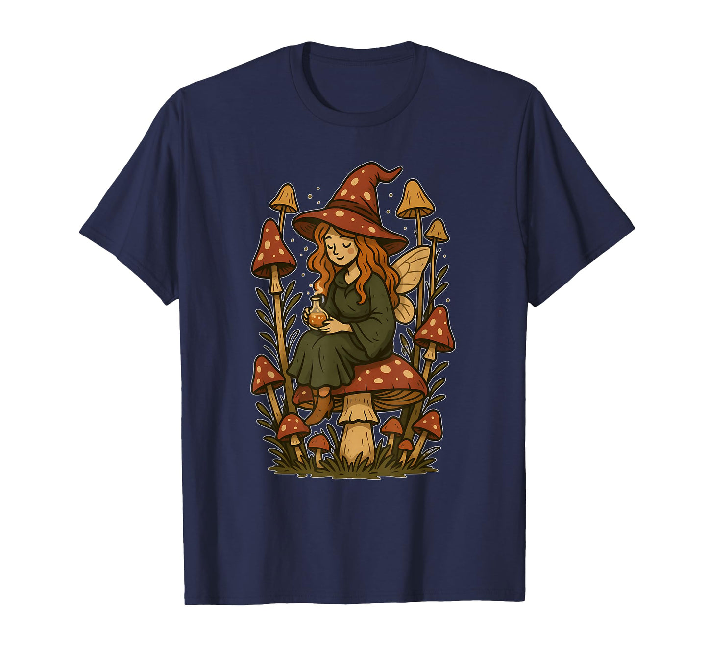 Forest Witch Fairy on Mushroom T-Shirt
