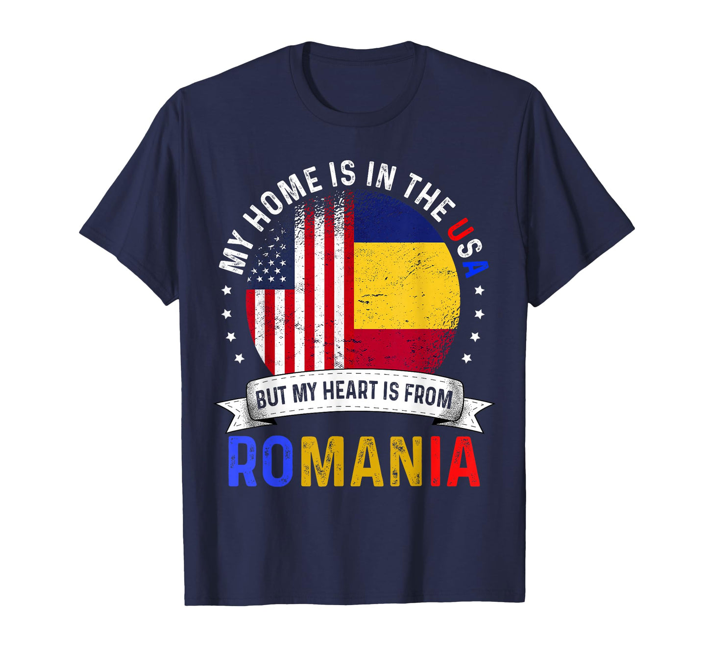 Romanian American Patriot Heart is from Romania Flag T-Shirt