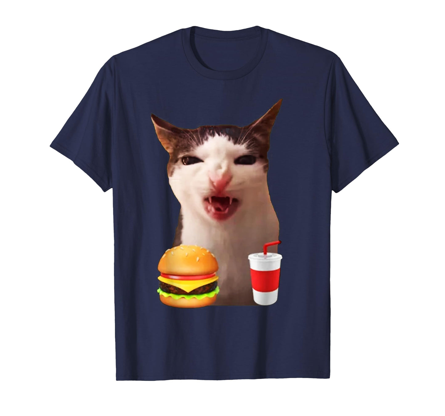 Cat Crunching Food Meme T-Shirt