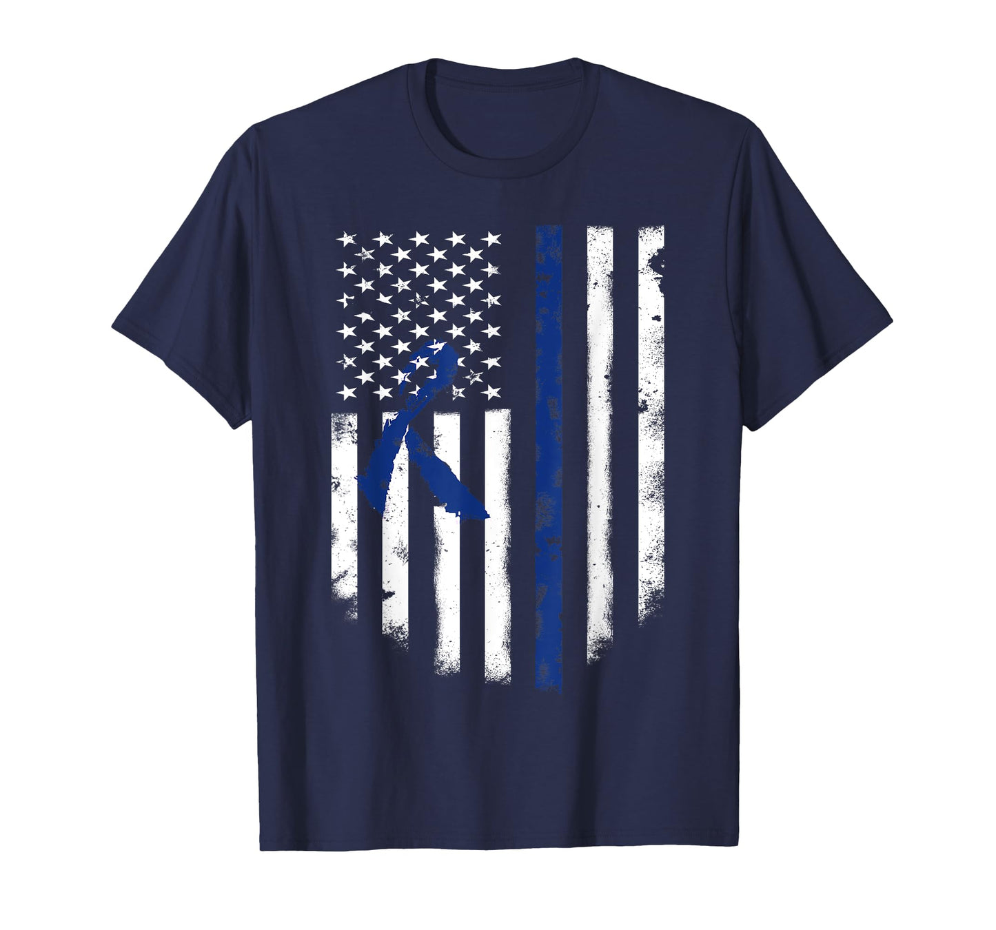 USA Flag ALS Awareness T-Shirt May Month Blue Ribbon Tee Women Kids Men T-Shirt