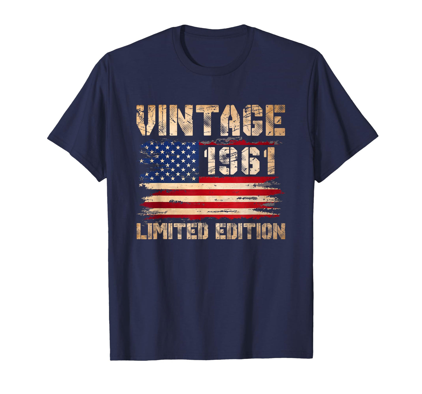 65 Years Old Gifts Vintage 1961 65th Birthday American Flag T-Shirt