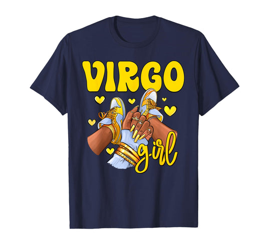 Virgo Girl Shoes Sneakers Zodiac Sign Black Women T-Shirt