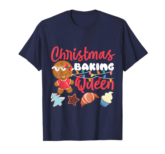 Bake Baking Christmas Gingerbread Man Queen Christmas Baking T-Shirt
