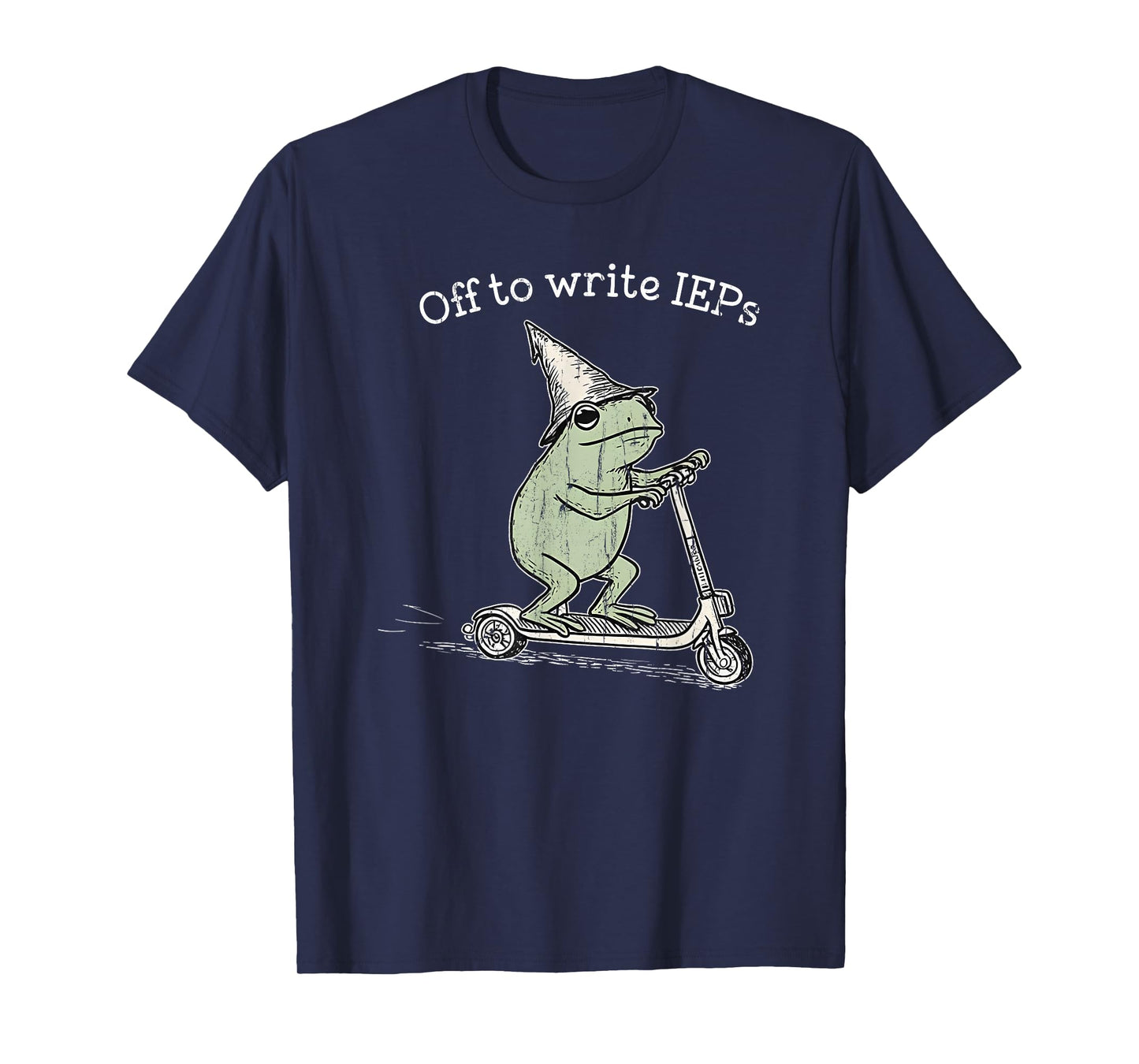 Off to Write IEPs, Frog Scooter, Special Education Teacher T-Shirt