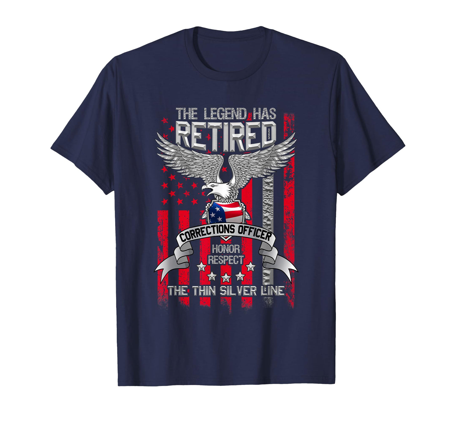 Correctional Officer Retirement Silver Line Corrections Gift T-Shirt