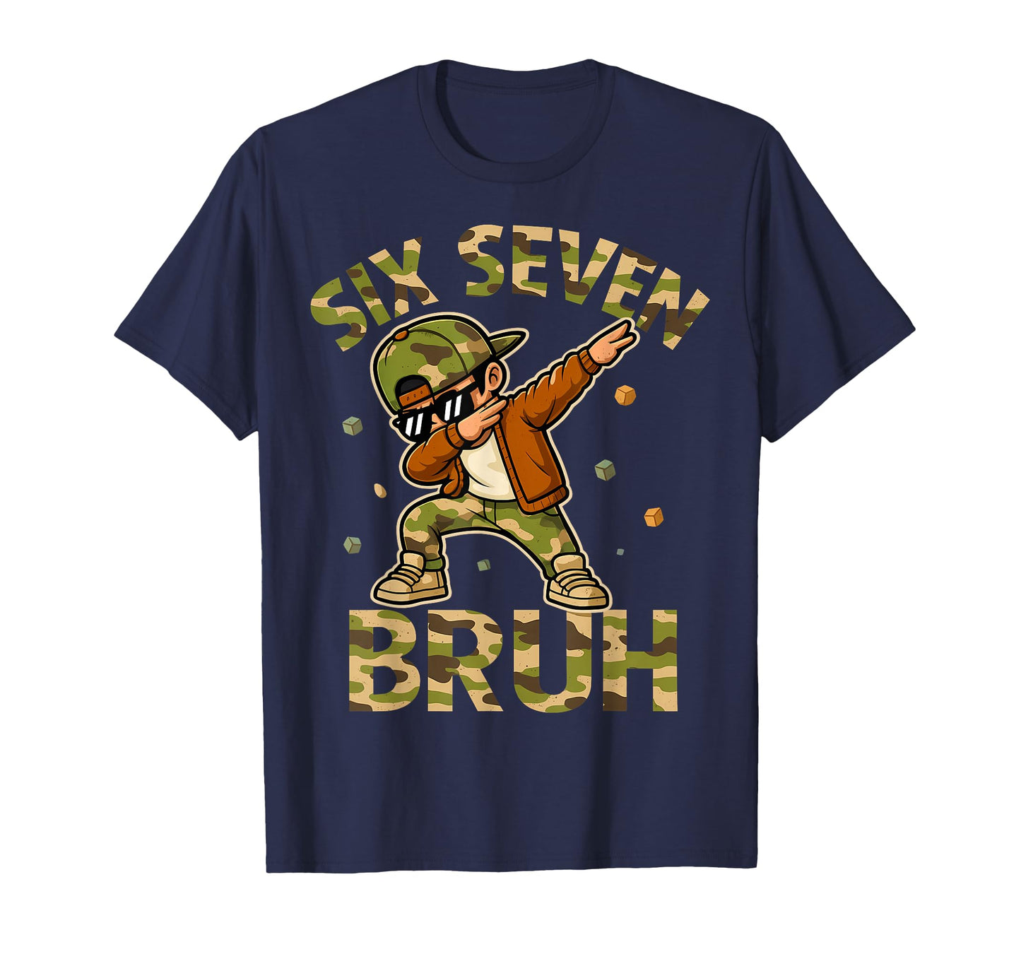 Six Seven Bruh 67 Meme 6 7 Dabbing Boys Camo Hunter Kid Teen T-Shirt