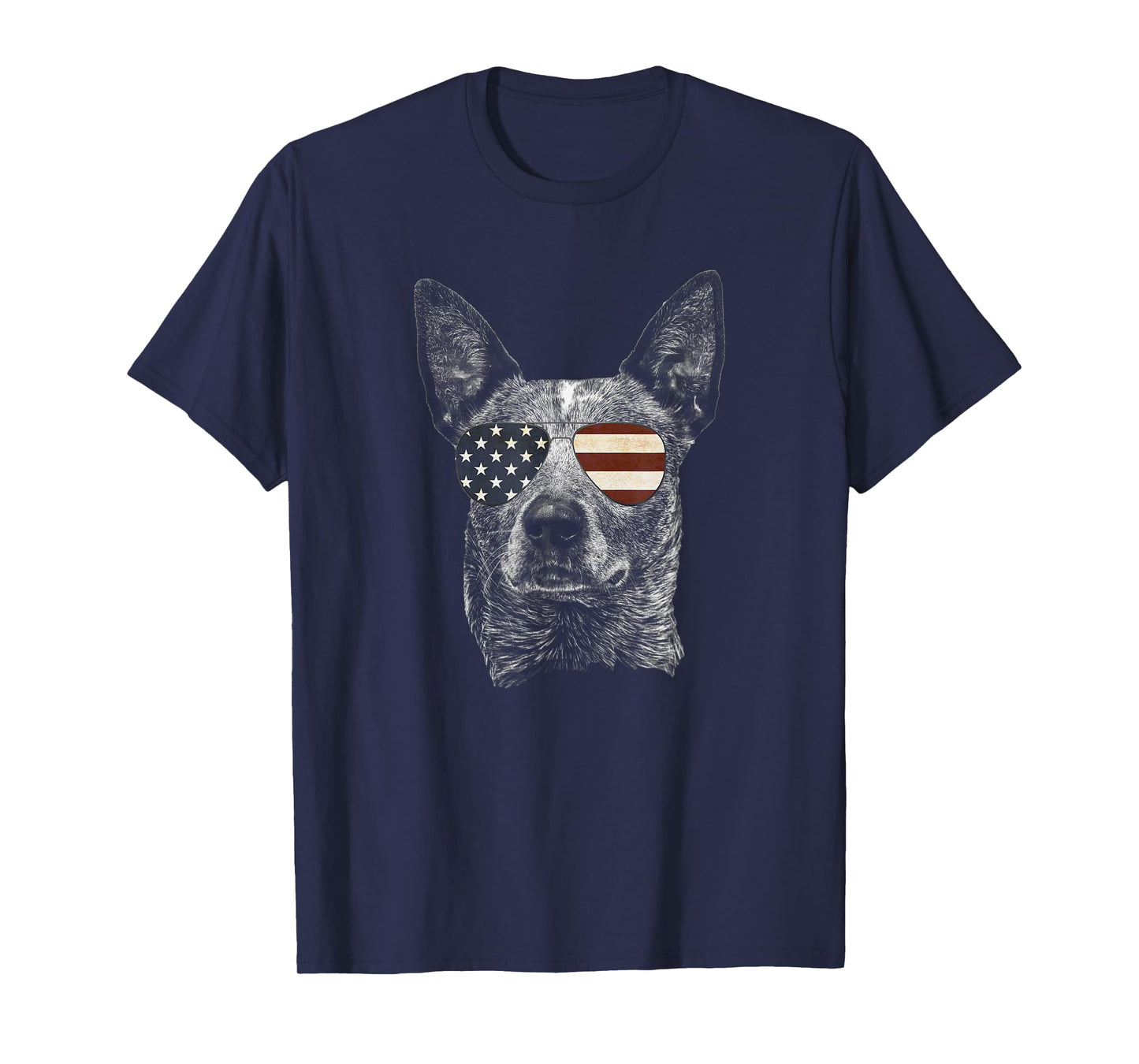 Australian Cattle Dog USA Flag Funny Cute Women Heeler T-Shirt