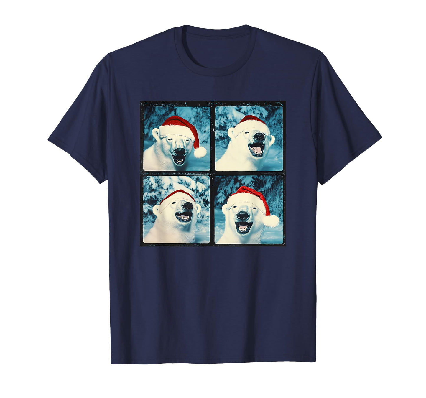 Santa Polar Bear Animal Photography Christmas Polar Bear T-Shirt
