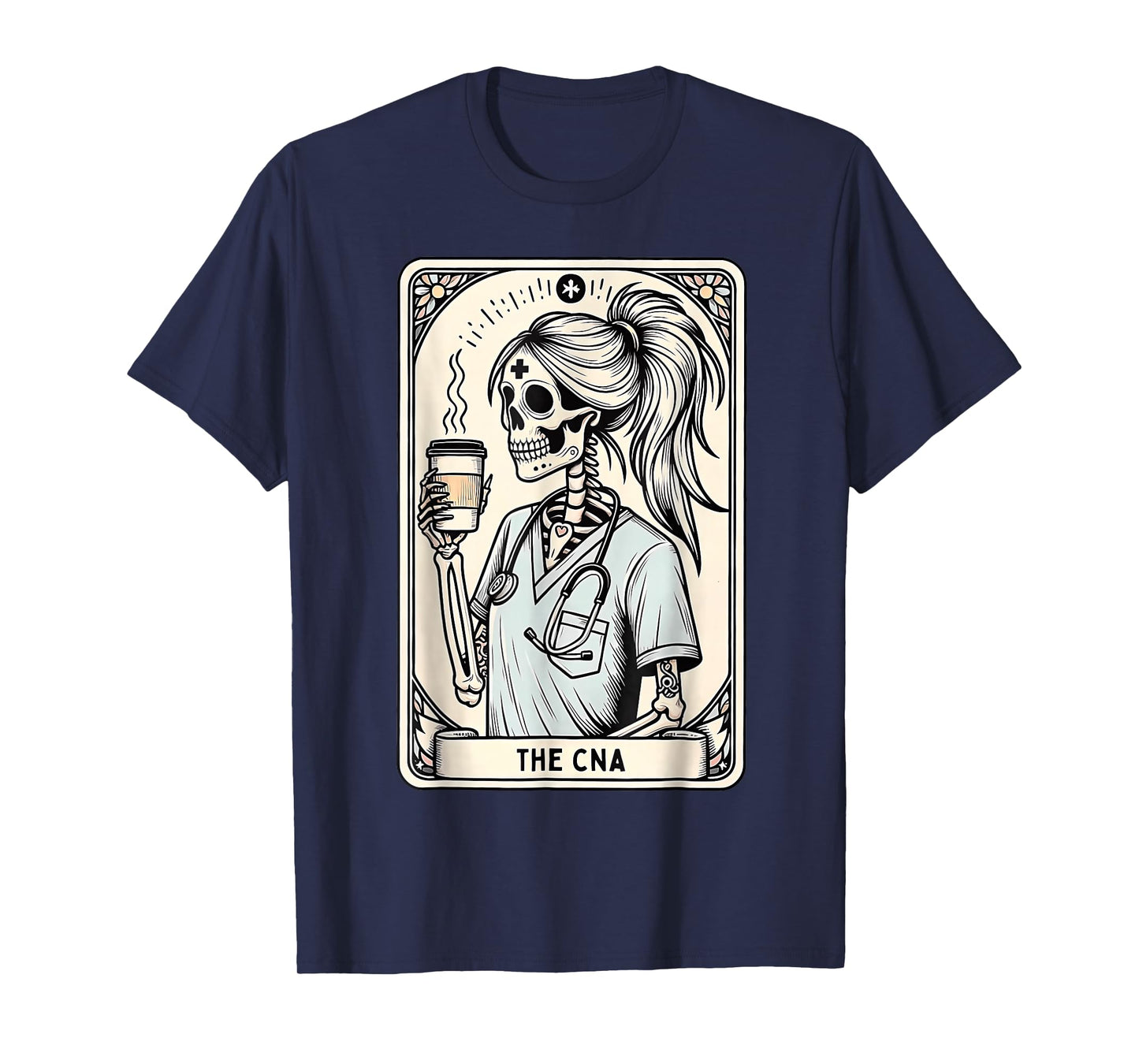 Certified Nurse Assistant Tarot Card Skeleton CNA Halloween T-Shirt